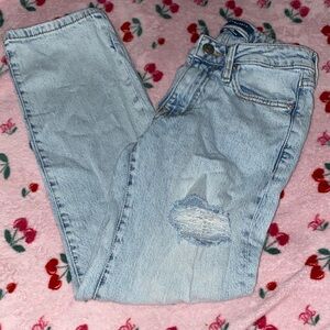 Aeropostale Light Wash Distressed Straight Leg Jeans